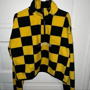 Nascar Checkerboard Yellow and Black Sweater